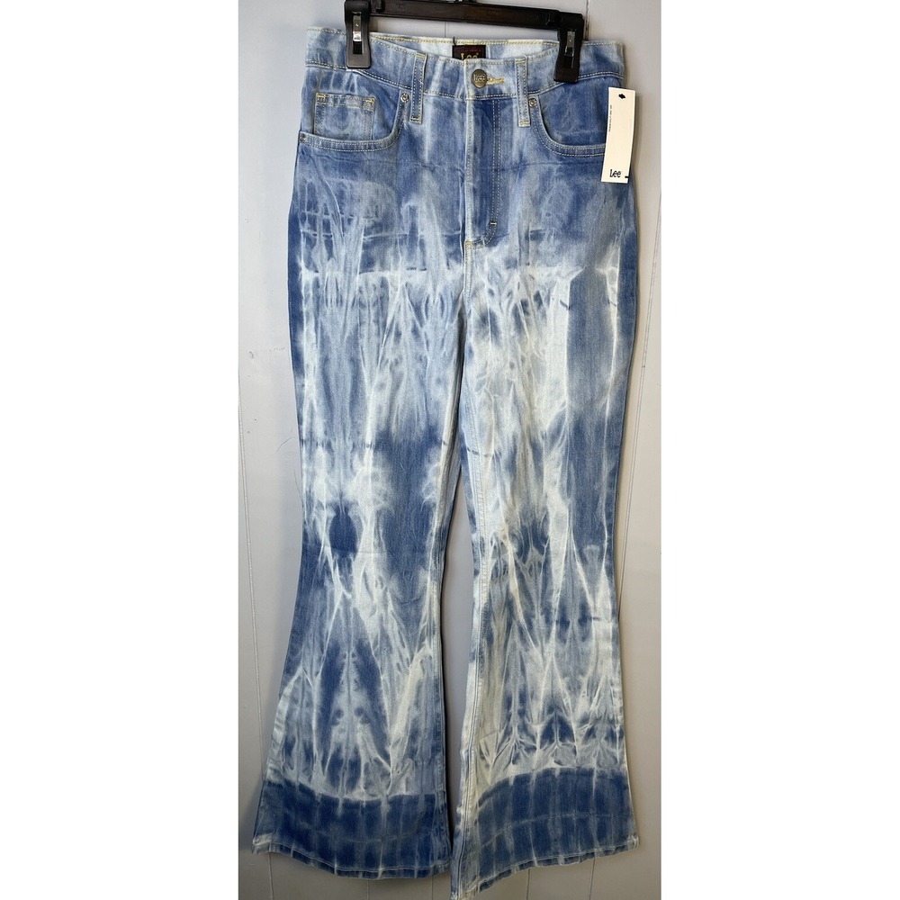 Women's Lee Flare Leg Tie Dye Festival Jeans 27/33 NWT Unusual Pattern